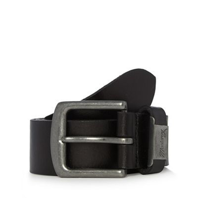 Mantaray Black leather branded keeper belt